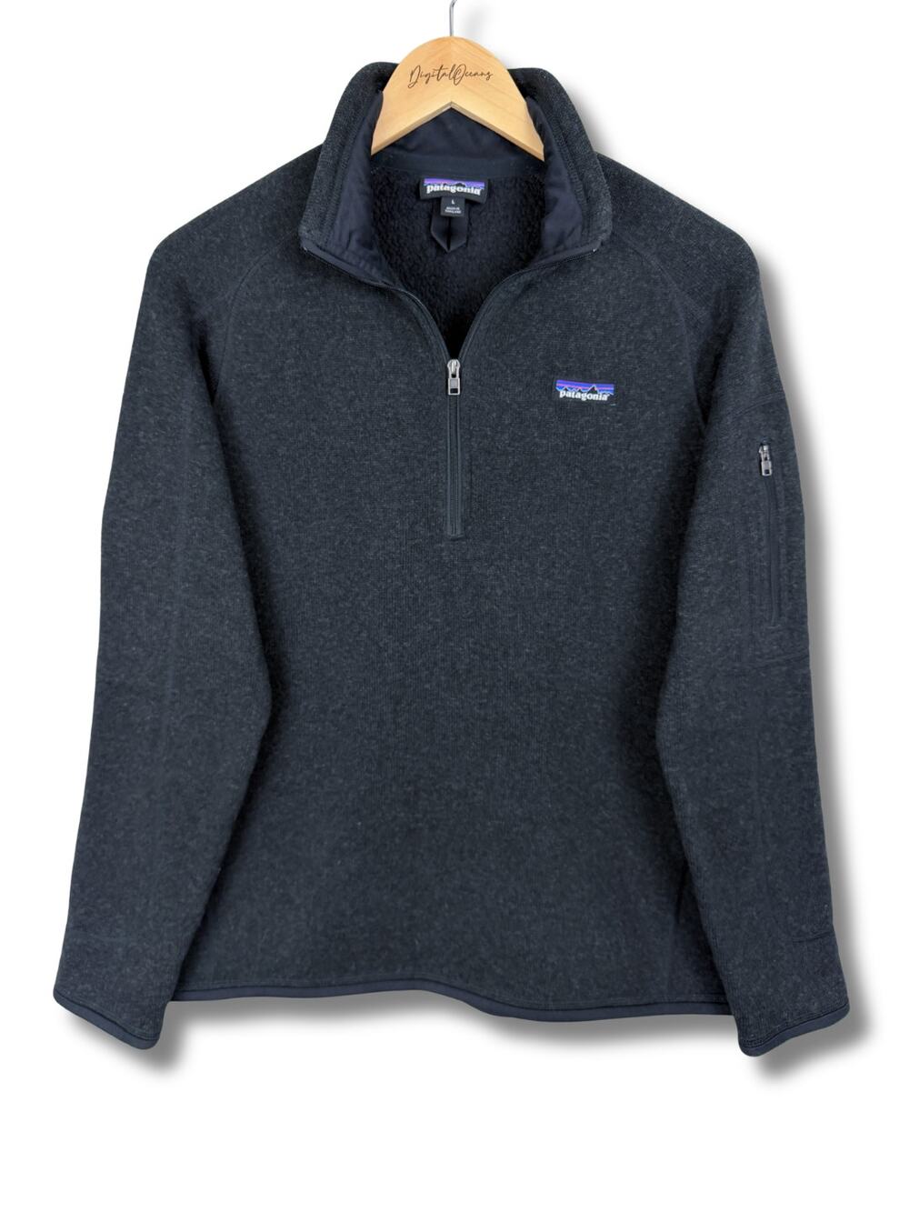 Patagonia Women's Better Sweater 1/4 Zip Fleece Black L Gorpcore Heather